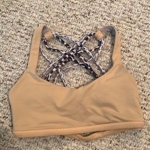 Lululemon Free to be wild sports bra light support size 0 color beige used